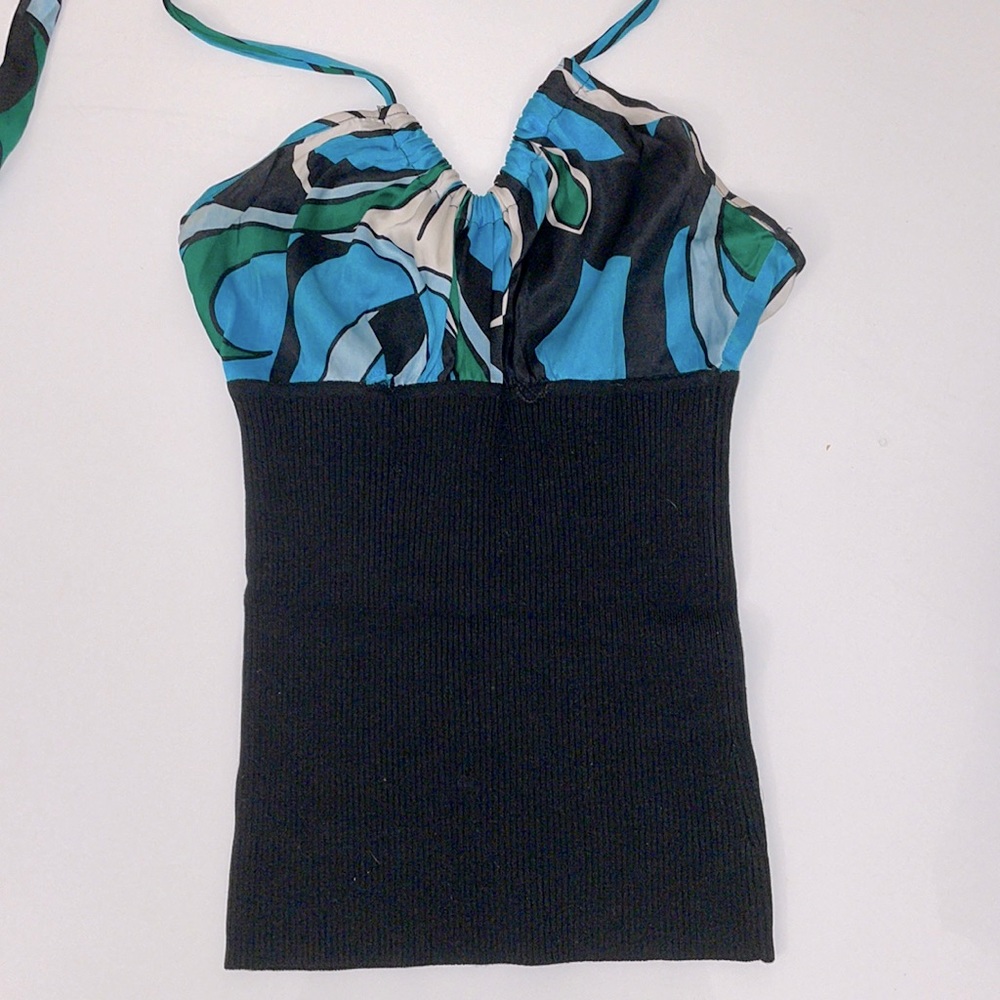 Bebe ribbed halter top with beautiful detailing